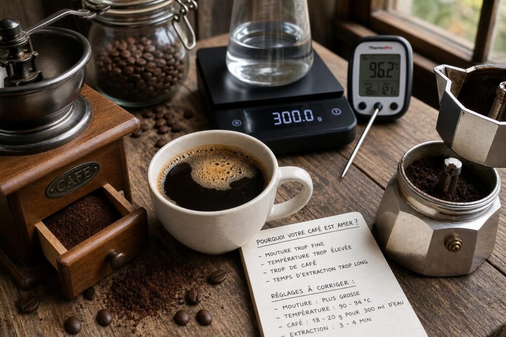 découvrez pourquoi votre café peut être trop amer et apprenez les causes courantes ainsi que les réglages à ajuster pour un goût parfait.