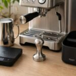 découvrez quels accessoires indispensables accompagner votre machine espresso : tamper, balance, knock box et pichet à lait pour préparer le café parfait.