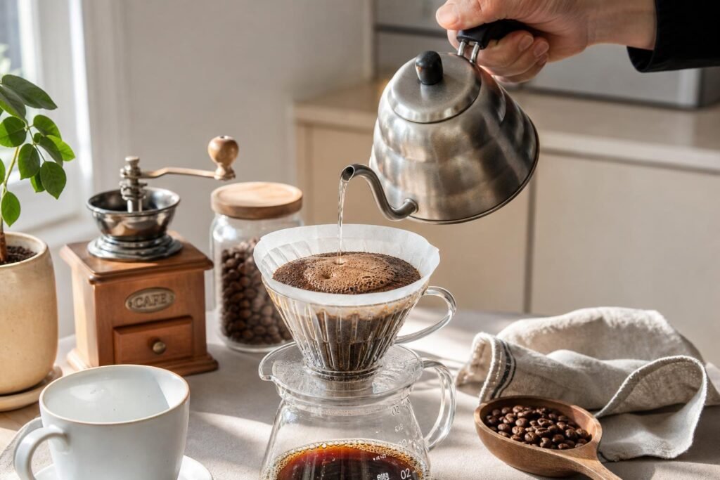 découvrez ce qu'est le blooming et son importance essentielle pour révéler toutes les saveurs du café filtre.