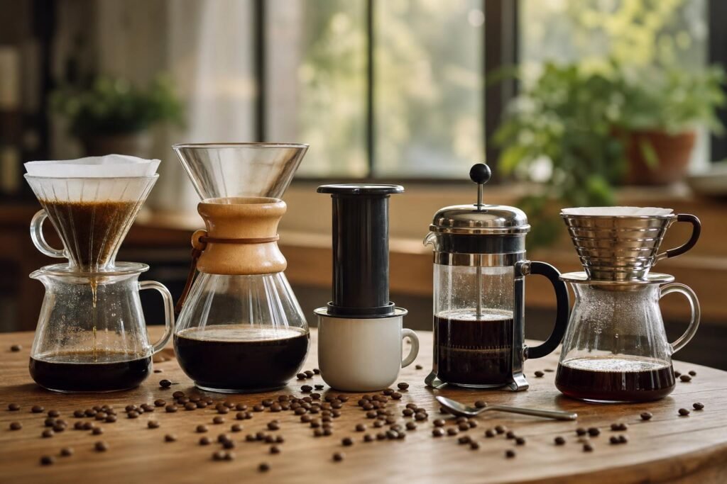 découvrez les différences entre v60, chemex, aeropress, french press et kalita pour choisir la méthode slow coffee qui correspond le mieux à vos goûts et votre style de préparation.
