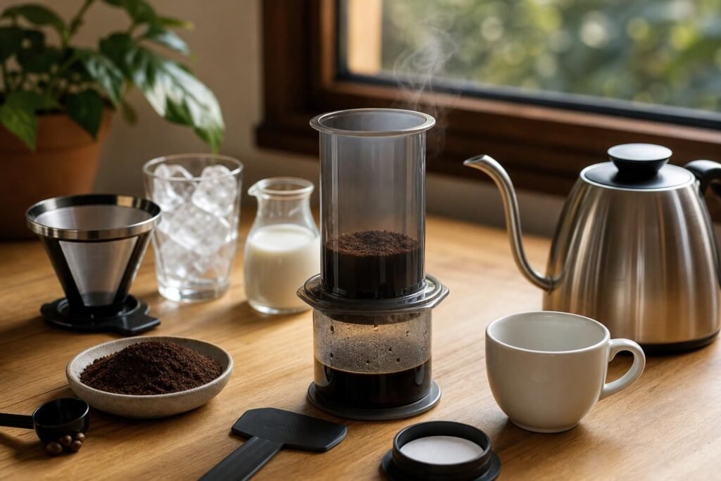 découvrez comment préparer un café parfait avec une aeropress en suivant la méthode classique et explorez des variantes pour varier les plaisirs.
