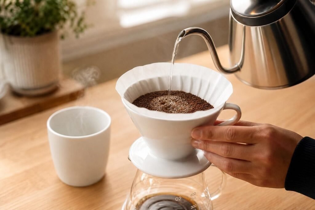 découvrez comment préparer un café délicieux avec une v60 grâce à notre recette simple et idéale pour les débutants. apprenez les étapes essentielles pour réussir votre café filtre maison.