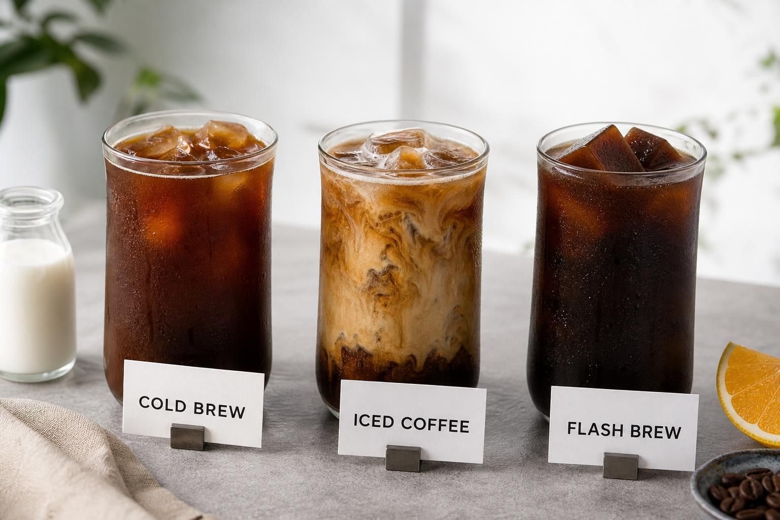découvrez les différences entre cold brew, iced coffee et flash brew, et choisissez la méthode qui correspond le mieux à vos goûts pour savourer un café glacé parfait.