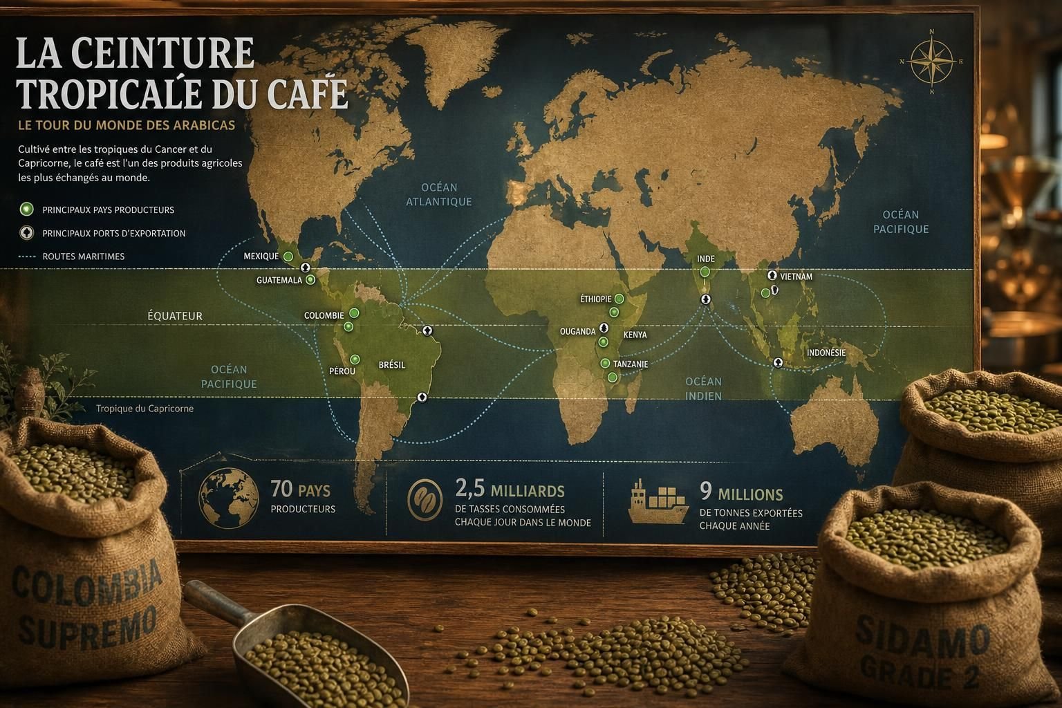 découvrez le parcours complet du café, de la culture chez le producteur jusqu'à la dégustation dans votre tasse, en explorant chaque étape clé de cette filière fascinante.