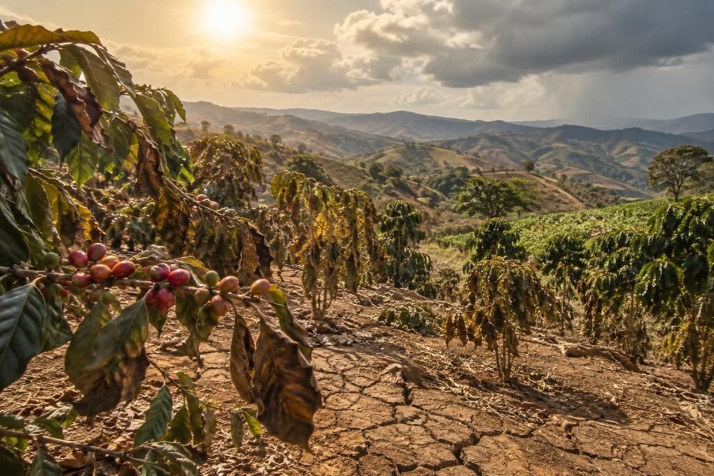 découvrez comment le changement climatique affecte la production de café : rendements, qualité des grains et avenir des cultures.