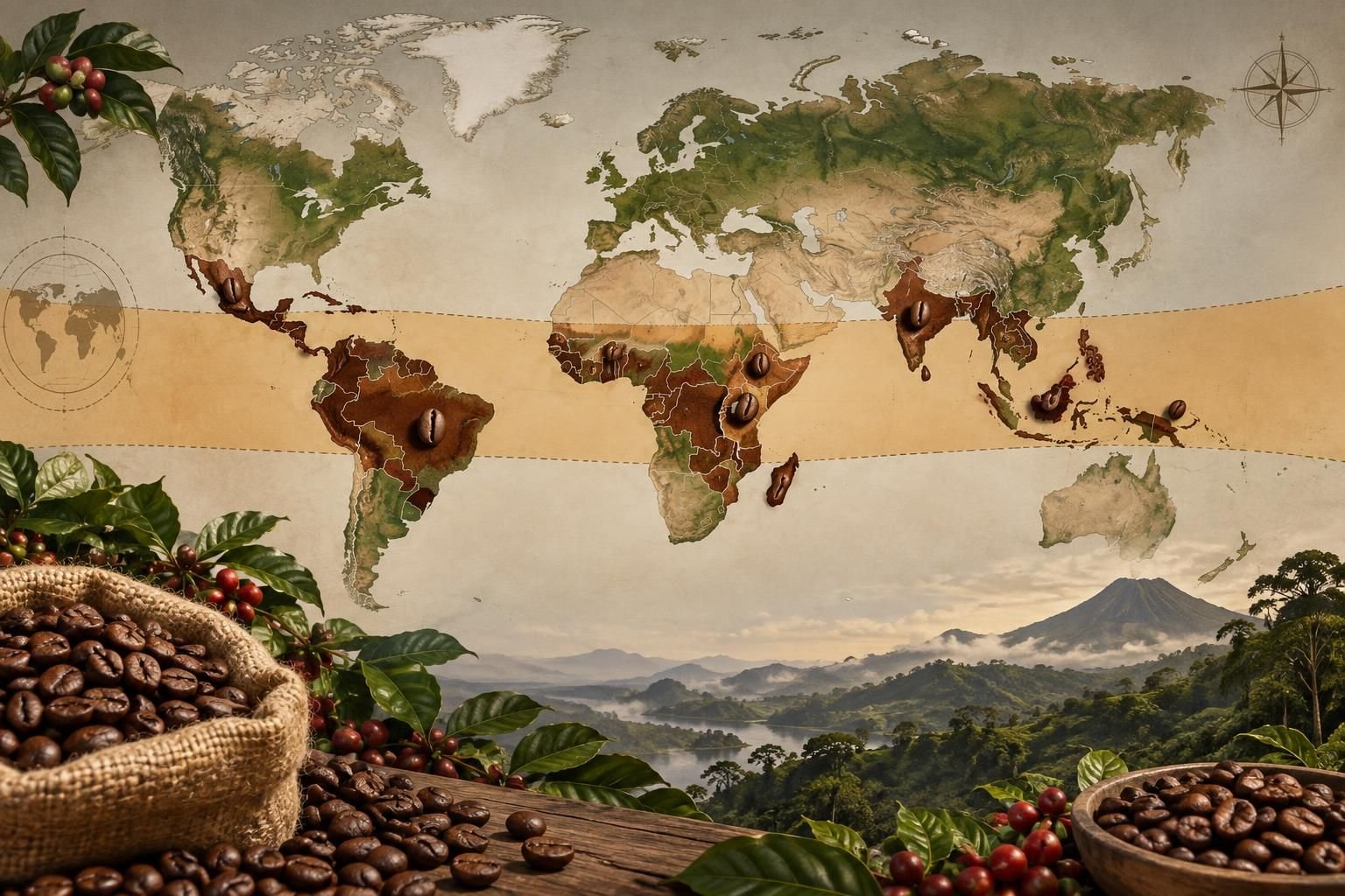 découvrez les principaux pays producteurs de café dans le monde, leurs spécialités et leur place sur le marché mondial.